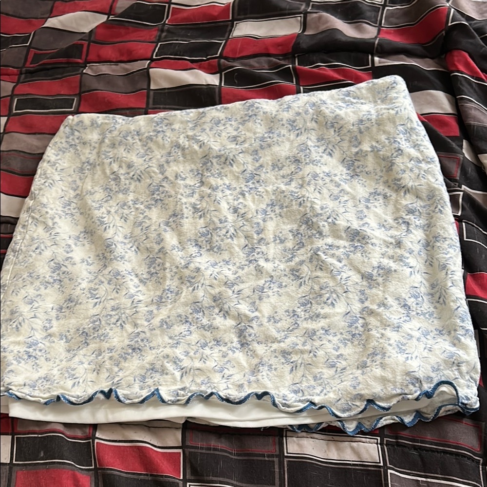 Blue Rain Cream Mini Bubble Skirt Ruffled Cocktail